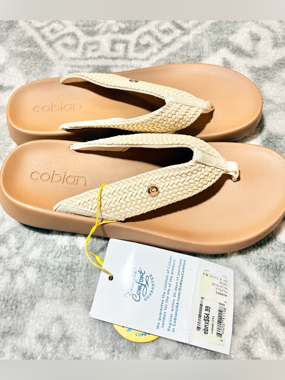 Cobian Women's Tan and Cream Woven Strap Sandals NWT Size 8 - Picture 3 of 5